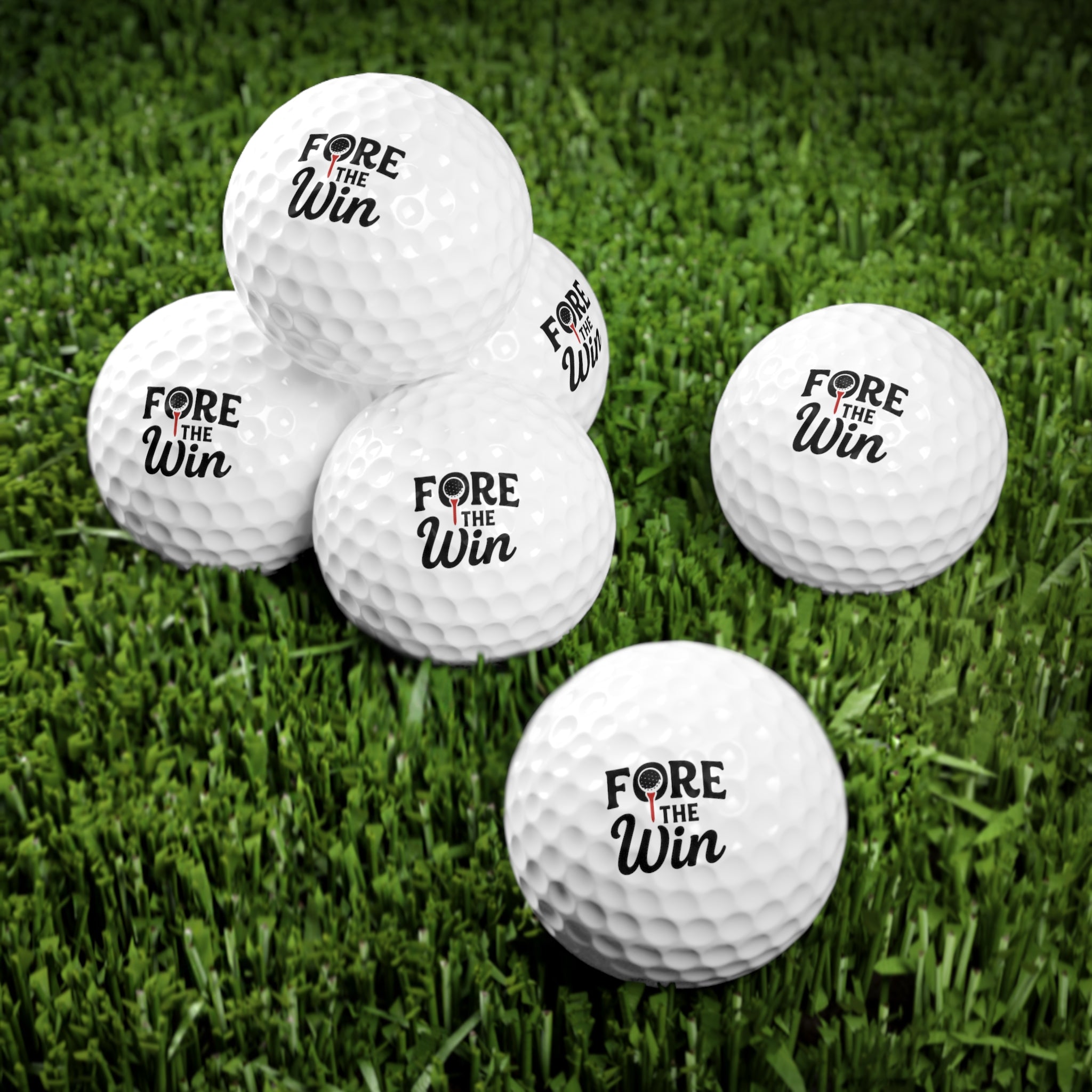 FORE The Win Golf Balls – Set of 6 Premium Balls for Golf Enthusiasts