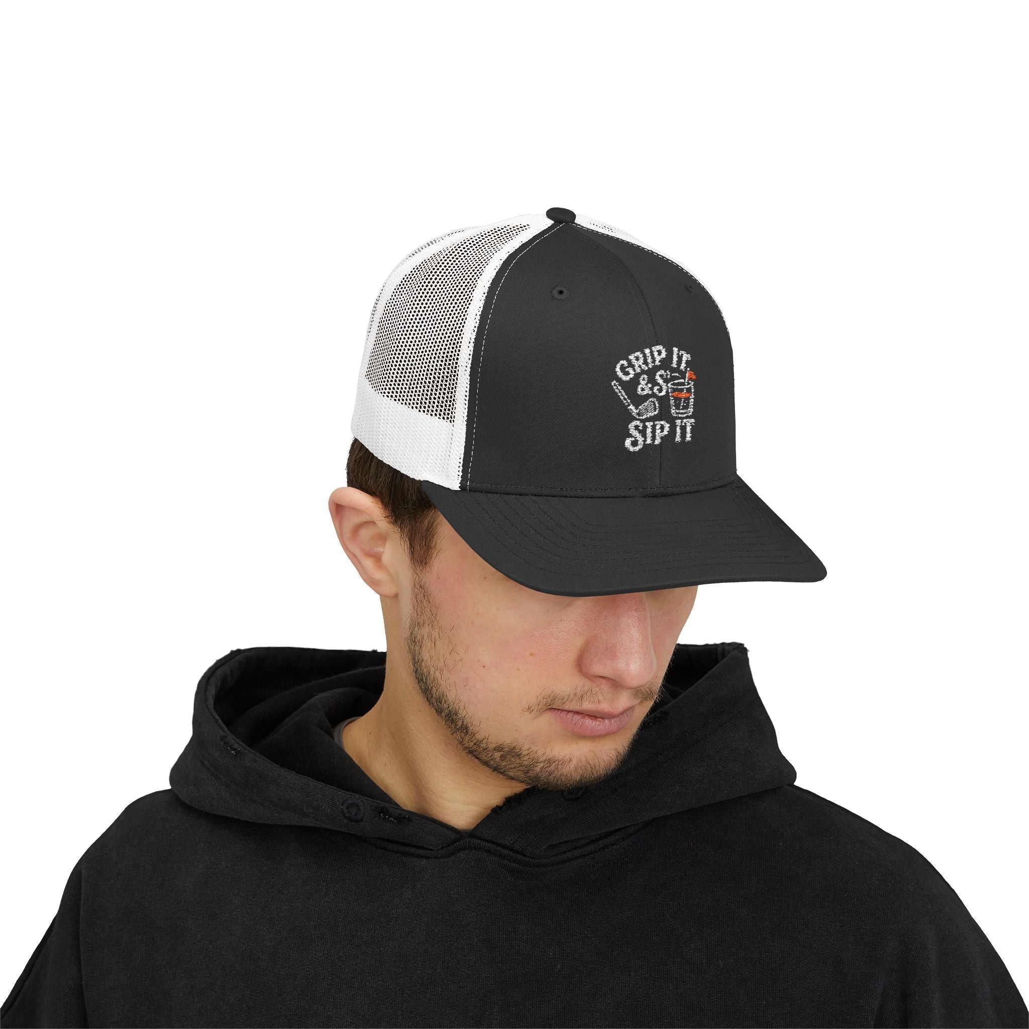 Grip It & Sip It Golf Hat – Perfect Cap for Dads Who Love Golf & Good Times