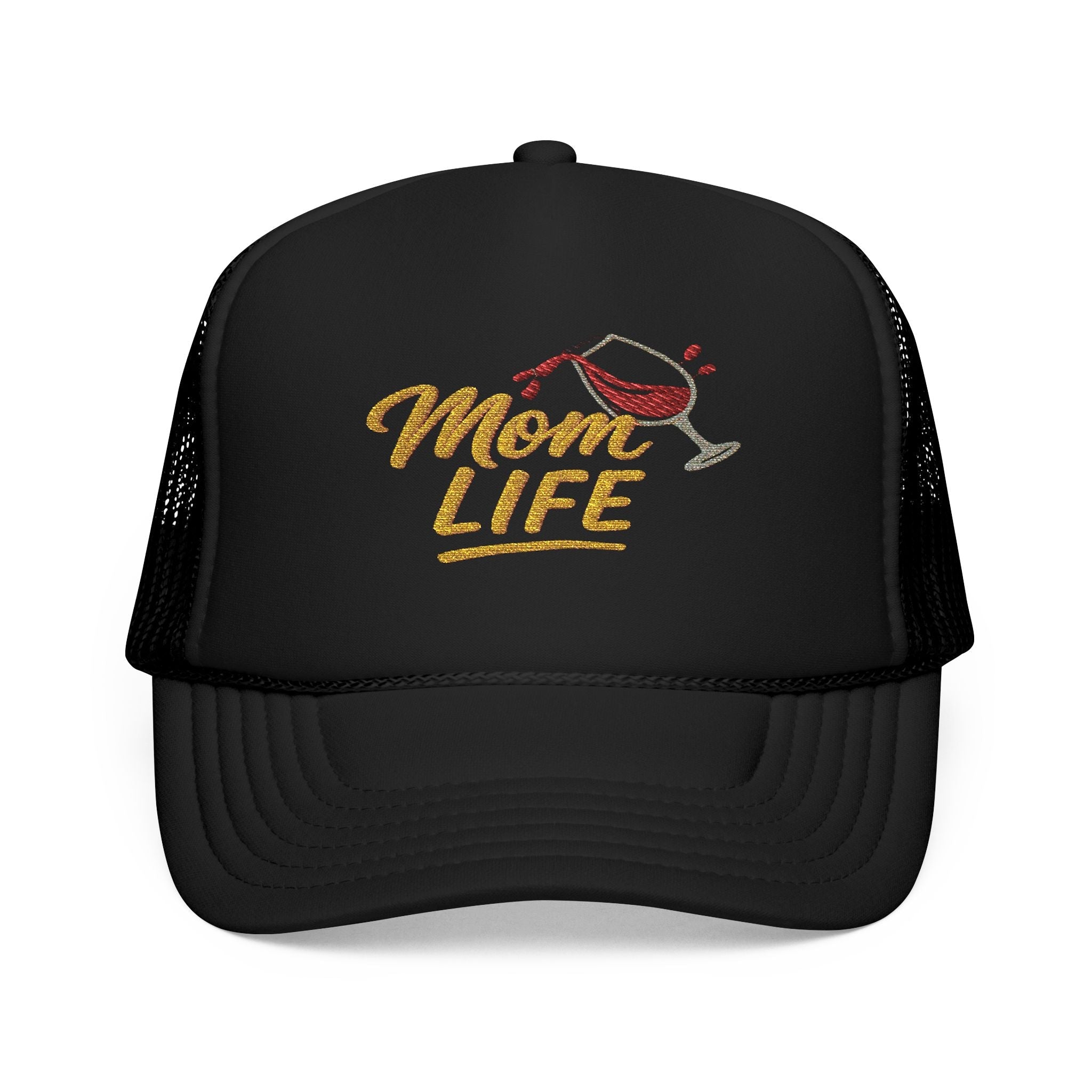 Mom Life Hat – Glass of Wine Edition | Trucker Cap for Real Moms