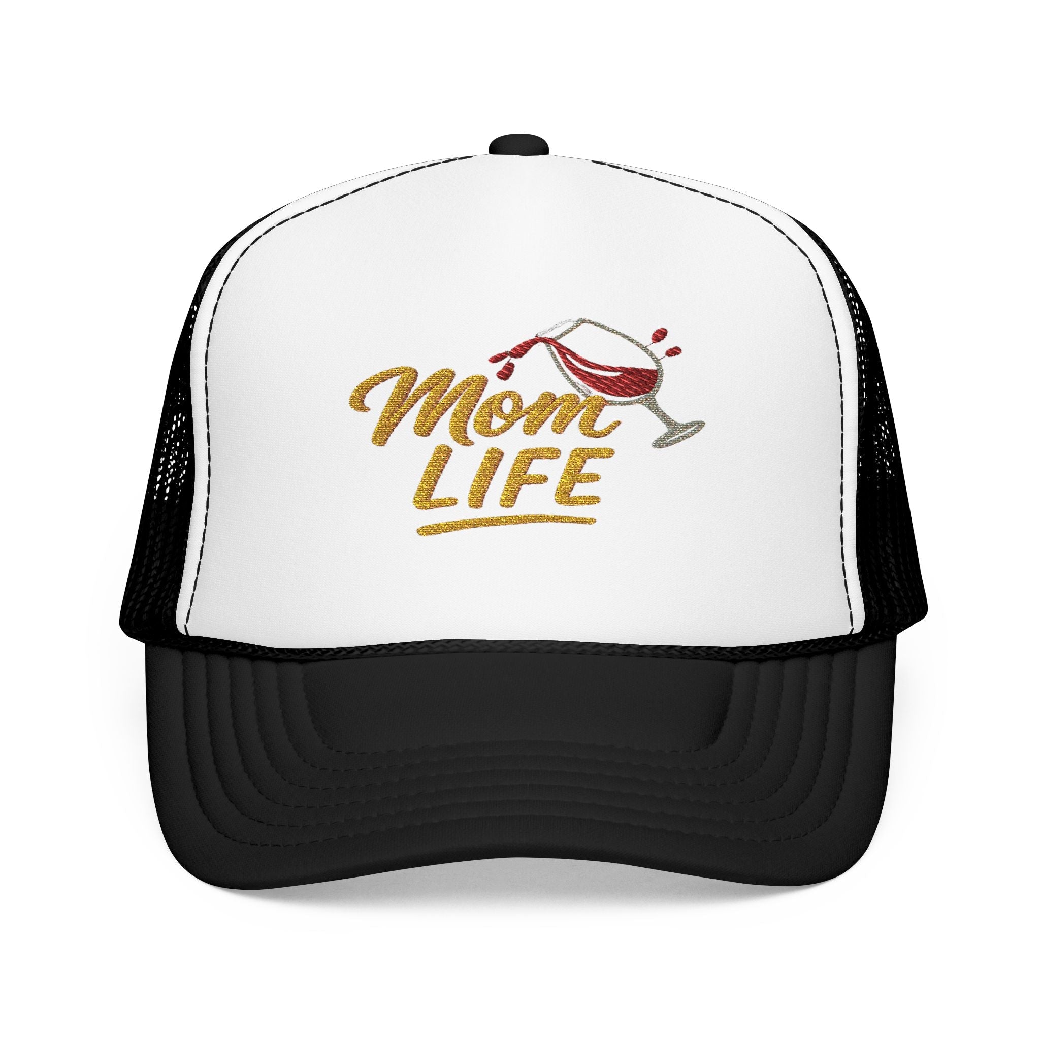 Mom Life Hat – Glass of Wine Edition | Trucker Cap for Real Moms