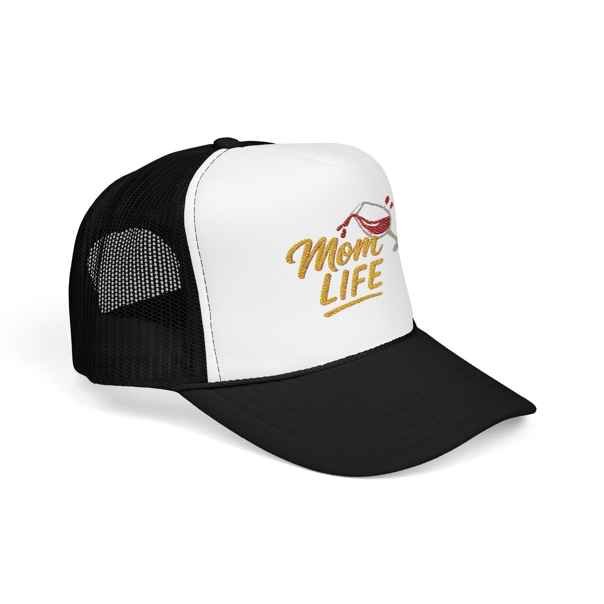 Mom Life Hat – Glass of Wine Edition | Trucker Cap for Real Moms