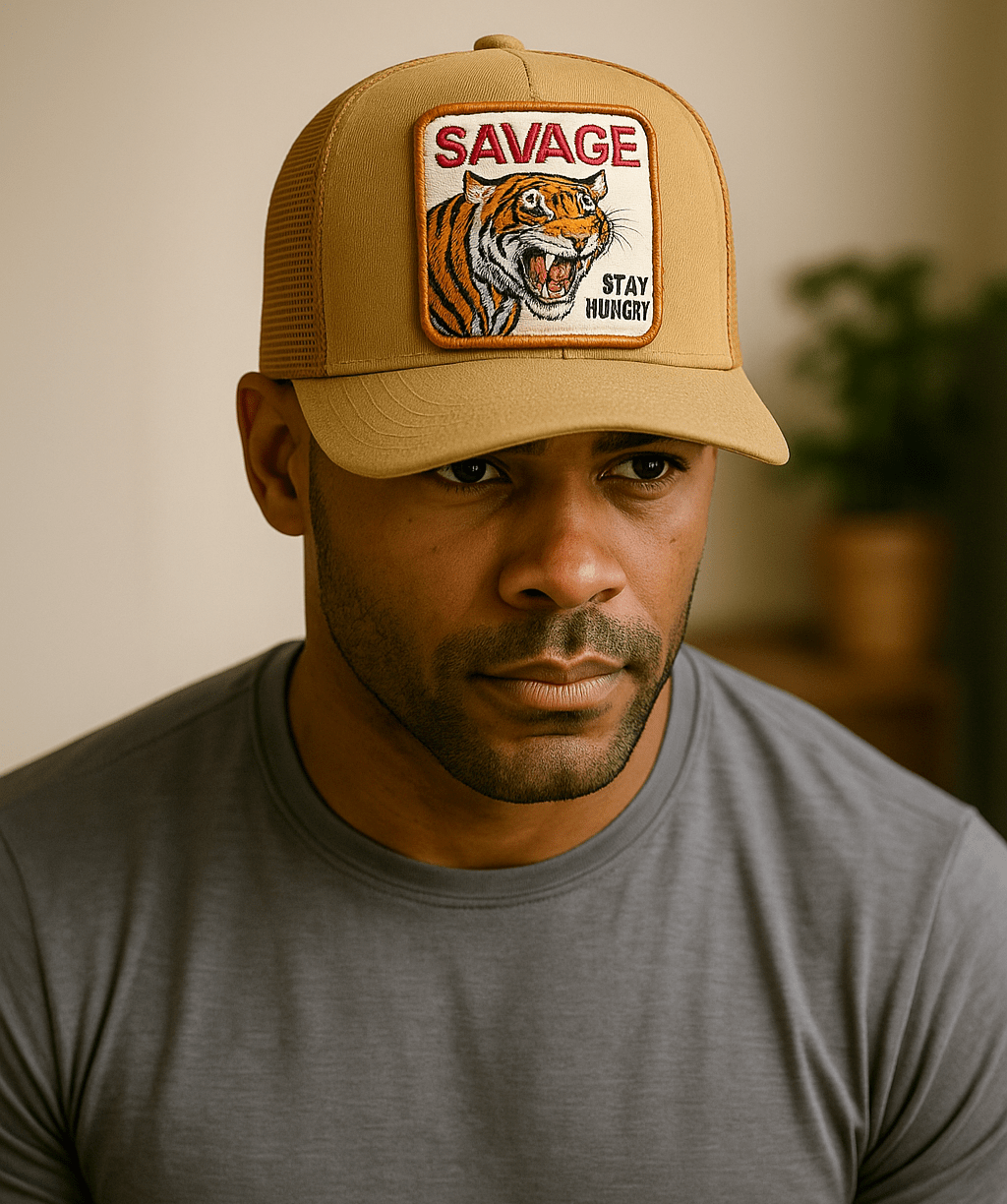 SAVAGE Stay Hungry Hat | Velvet Trucker Snapback for Driven Dads